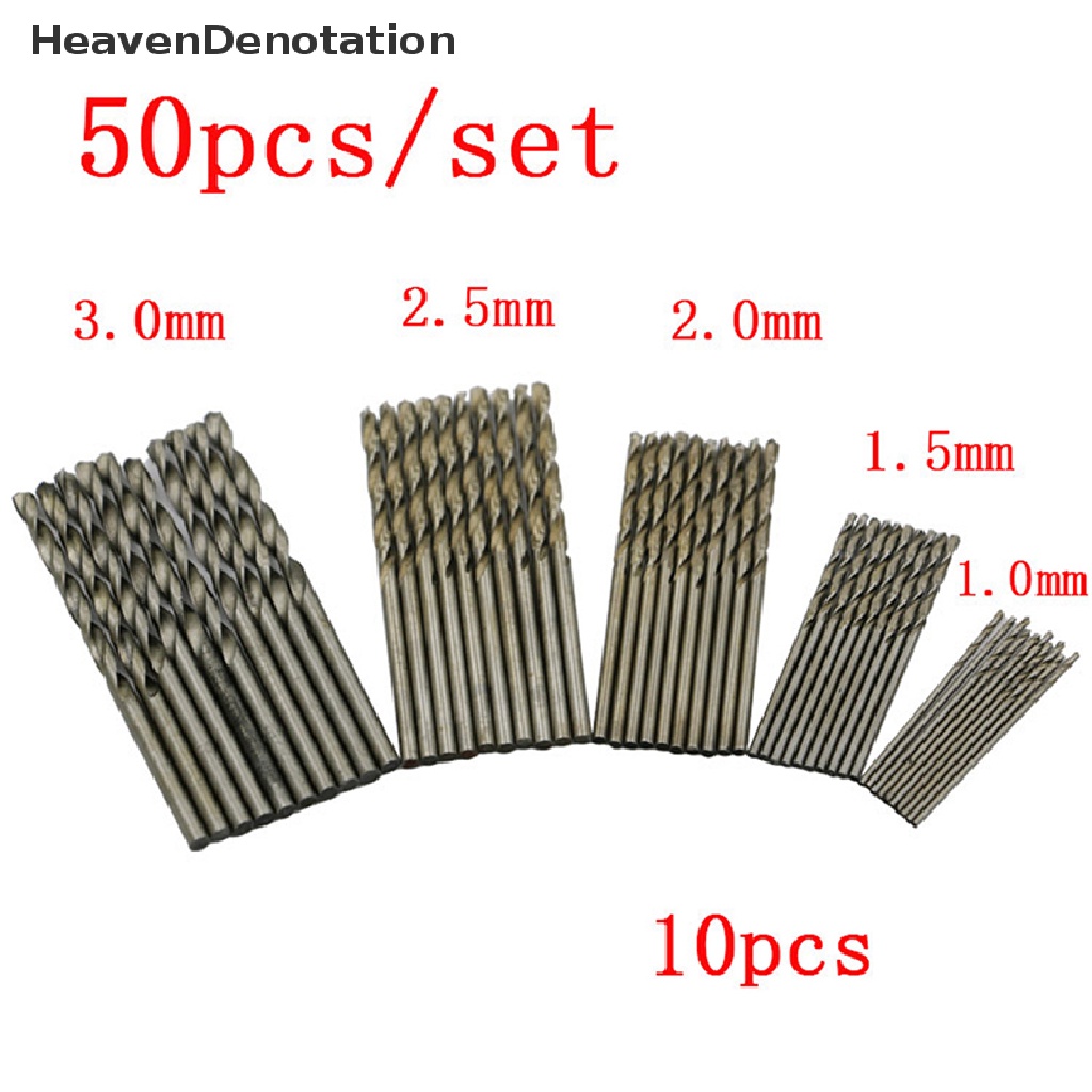 (Heavendenotation) 50pcs / Set Mata Bor Twist Hss High Speed Steel Lapis Berlian