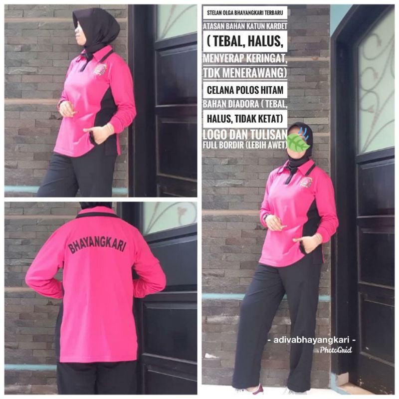 STELAN OLAHRAGA BHAYANGKARI PINK HITAM TERBARU-1