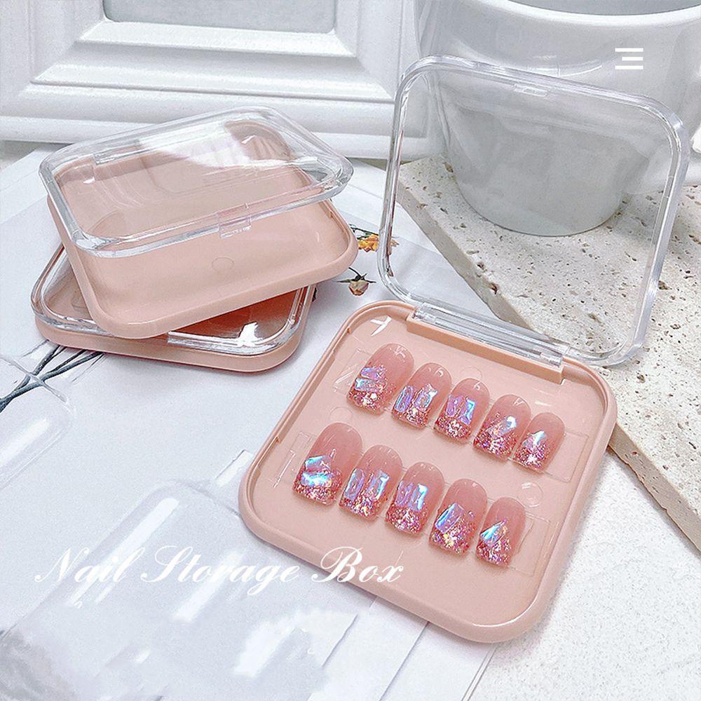 Mxbeauty Kotak Penyimpanan Kuku Palsu Portable Acrylic Tempat Kuku Manicure Tool Nail Tips Case Kuku Palsu Organizer