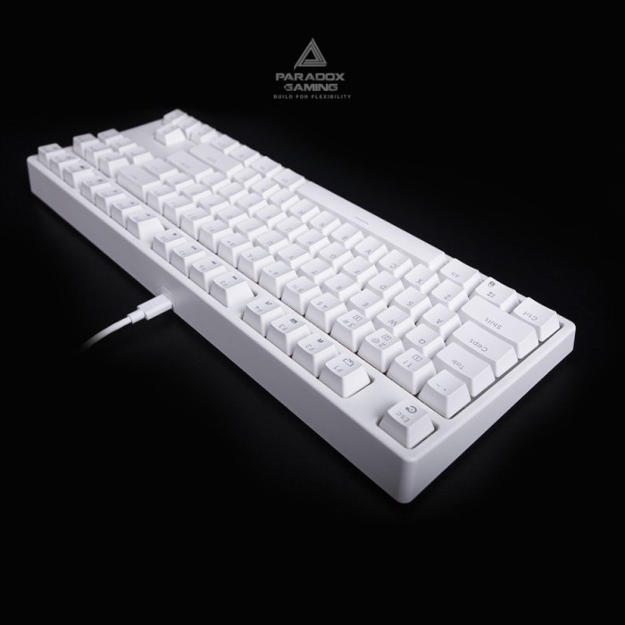 PARADOX GAMING KEYBOARD GHOST87 WHITE ABS KEYCAPS HOTSWAP - WHITE CASE - BLUE