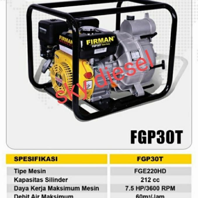 pompa sedot lumpur /*trushpump* FIRMAN FGP30T