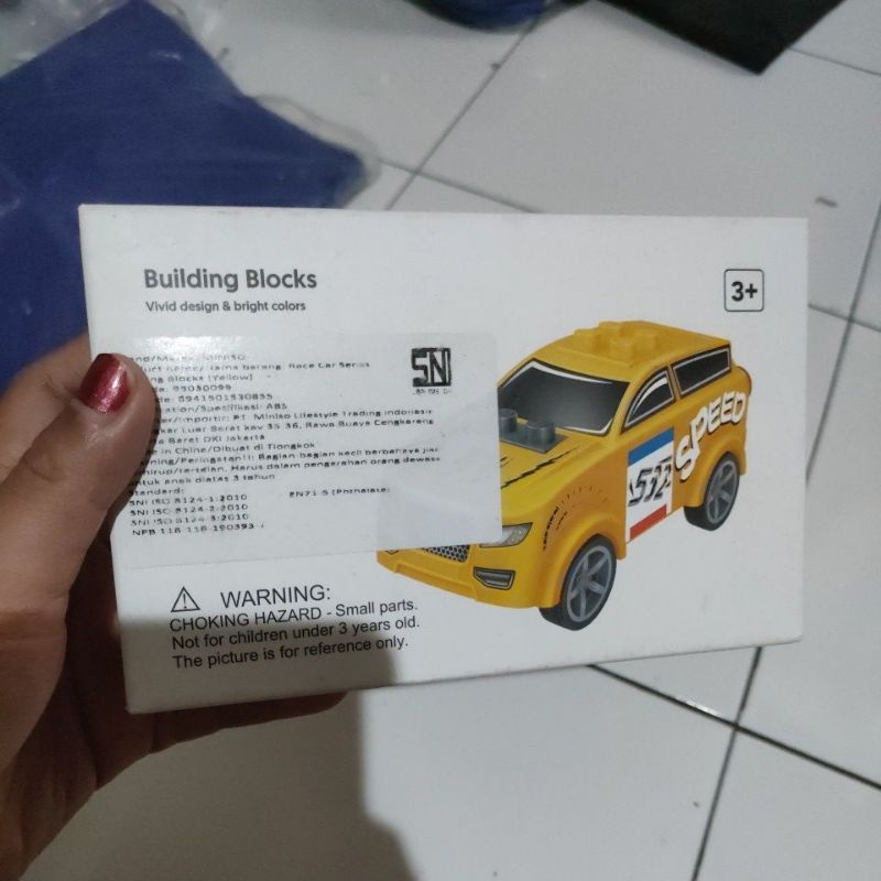 miniso building blocks series race club yellow mainan seperti lego mini
