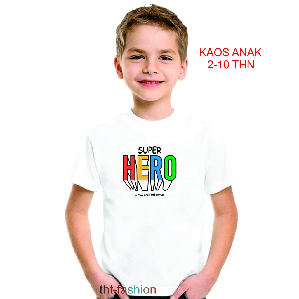 Kaos anak unisex hero atasan anak lengan pendek kaos oblong anak