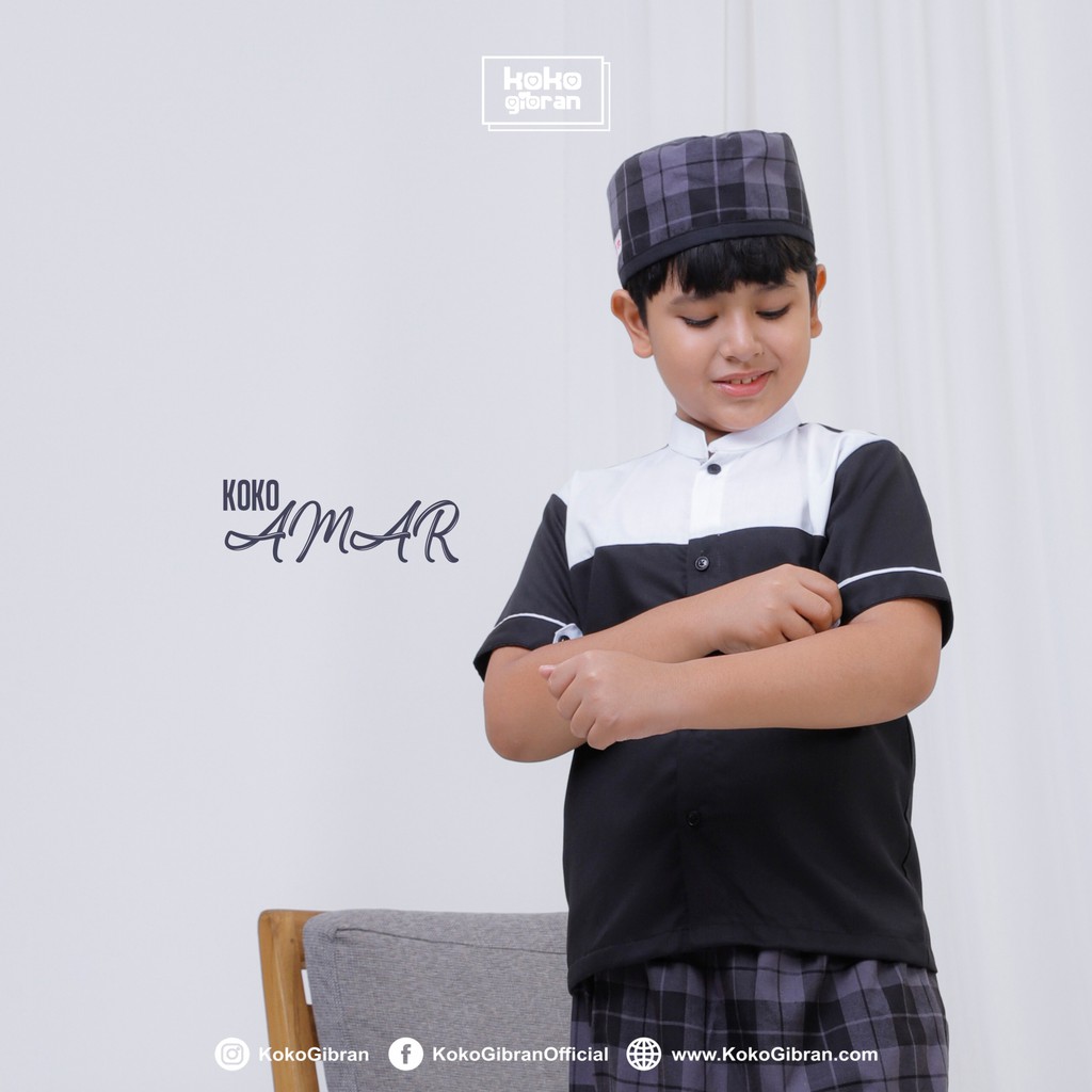 Koko Anak KokoGibran / Baju Koko Anak Warna Hitam / Baju Koko Anak / Baju Koko Warna Putih / Baju Ko