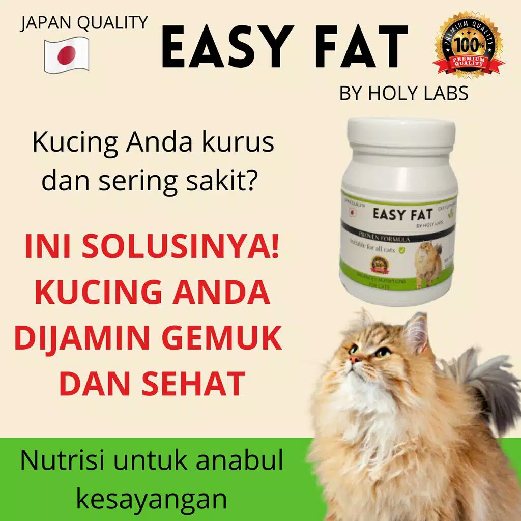 VITAMIN JEPANG KUCING EASY FAT PENGGEMUK ALAMI VITAMIN KUCING OBAT KUCING NUTRISI REPACK 1 PCS