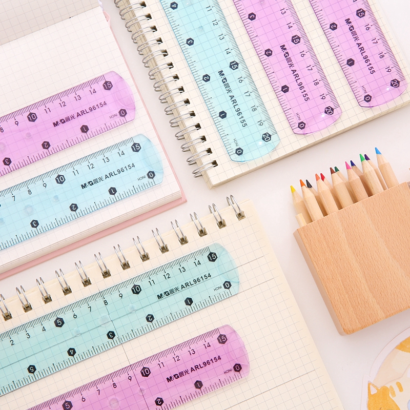 M&amp;G Student Office Stationery Ruler ARL96154 Creative Transparent Concise Soft Ruler