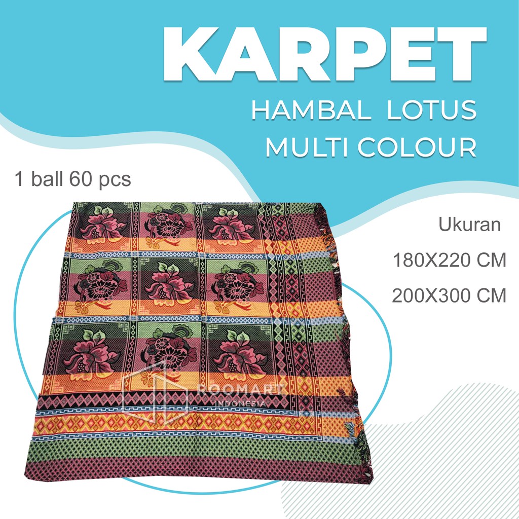 Jual KARPET RAJUT / KARPET HAMBAL LOTUS MULTI COLOUR - UKURAN 200X300 ...