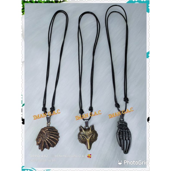 kalung serigala,kalung Dayak,kalung import tali Korea. kalung peria