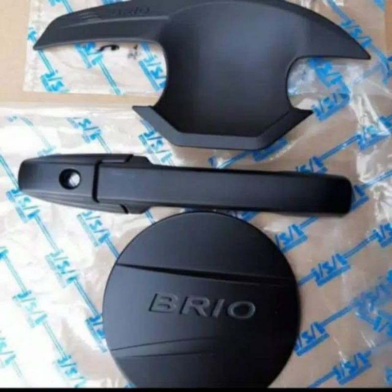 paket outer handle tank all new brio hitam chrome jsl - chrome