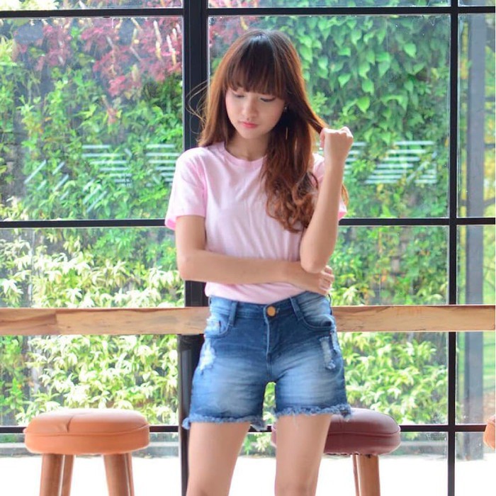 kaos polos wanita warna pink baju wanita warna pastel merah muda baby pink