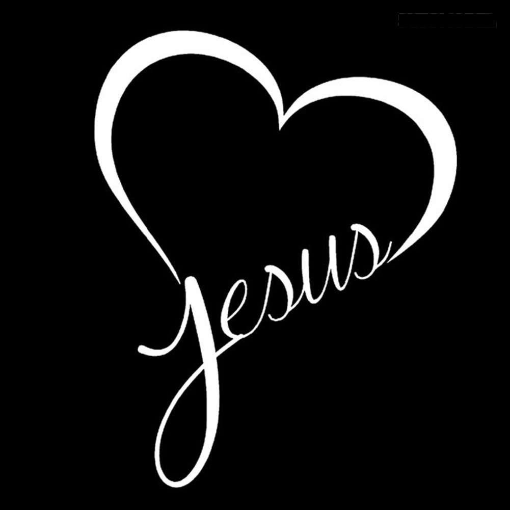 Supmodel Jesue Heart Reflective Car Trunk Body Bumper Window Decorative Decals Sticker