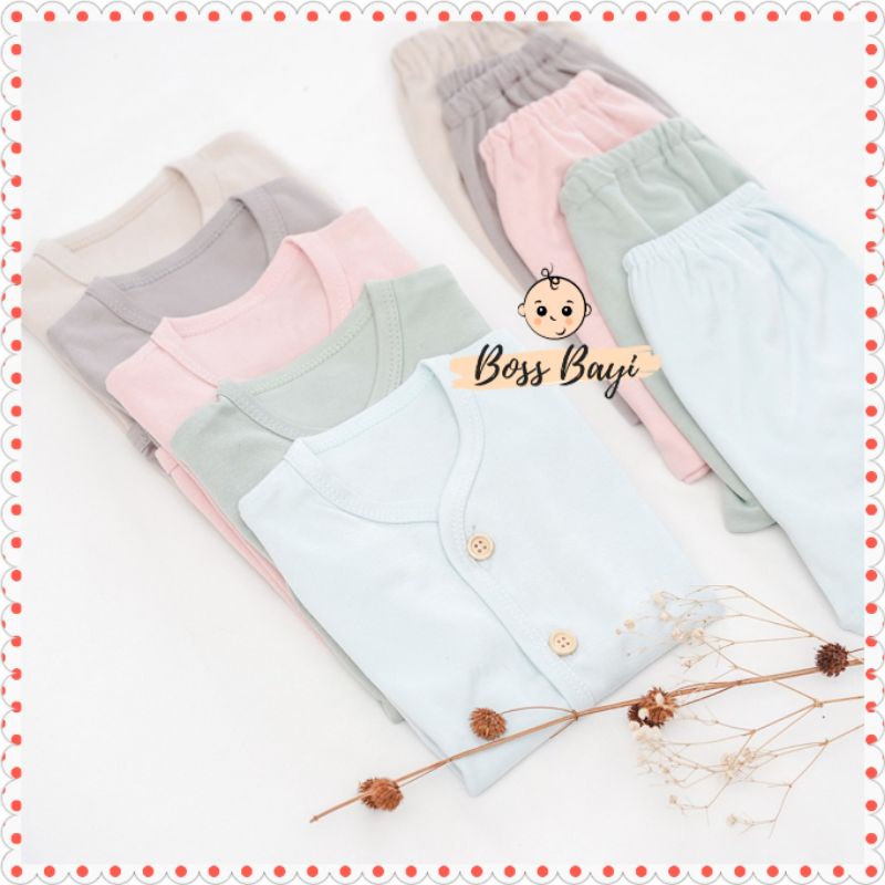 NICE KIDS - Short Sleeve Baby Set / Setelan Pendek / Piyama Pendek Bayi Kancing Depan