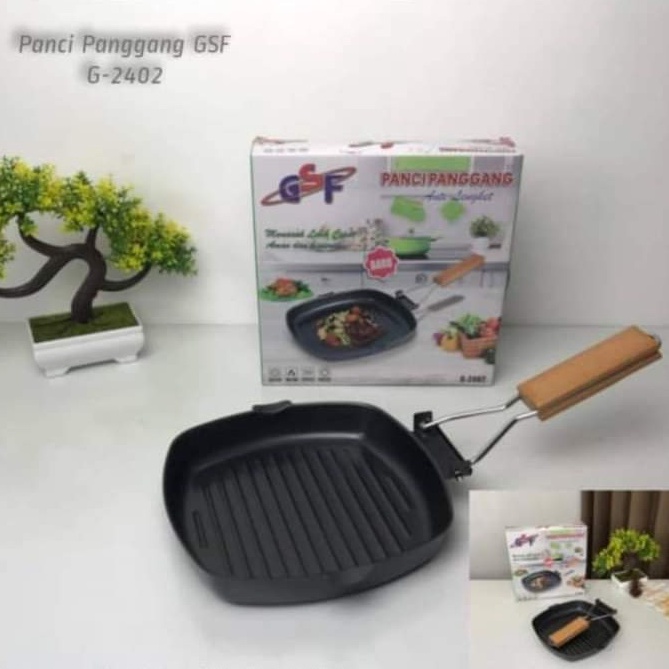 SQUARE GRILL PAN GSF G 2402 PANCI TATAKAN GRILL PANGGANGAN BBQ / SQUARE GRILL PAN GSF G 2402 PANCI TATAKAN GRILL PANGGANGAN BBQ / TEFLON WAJAN FRYPAN ANTI LENGKET LIPAT GSF G 2402 / GSF G-2402 / GSF 2402