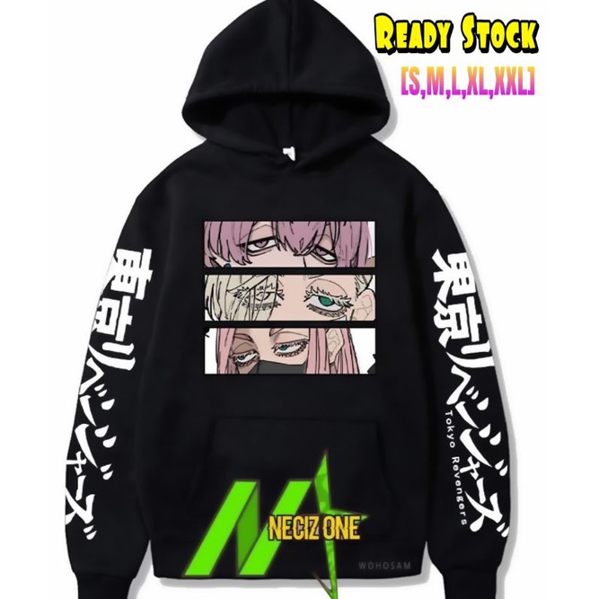ANIME JEPANG MANGA TOKYO REVENGERS HOODIE RAN HAITANI RINDOU HAITAN SANZU HARUCHIYO EYES DESIGN