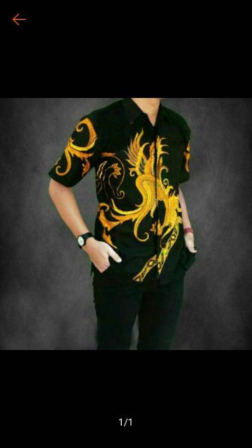 Kemeja batik motif ekor warna