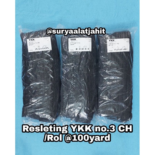 Daun Resleting YKK Coil No.3FR @100Y =rp.193.500/1Rol