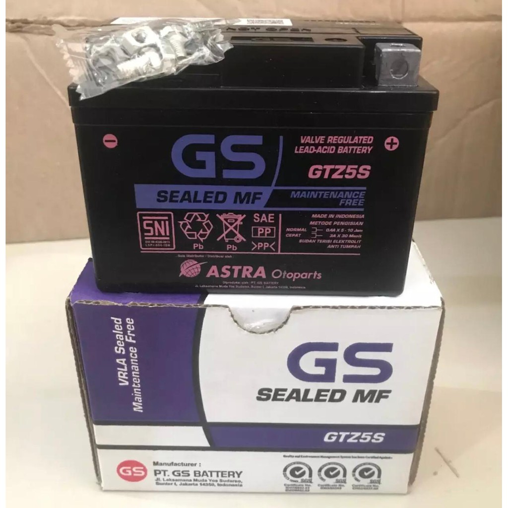 AKI GS ASTRA OTOPARTS GTZ5S TYPE BEAT LAMA,BEAT F1,VARIO LAMA,SUPRA X