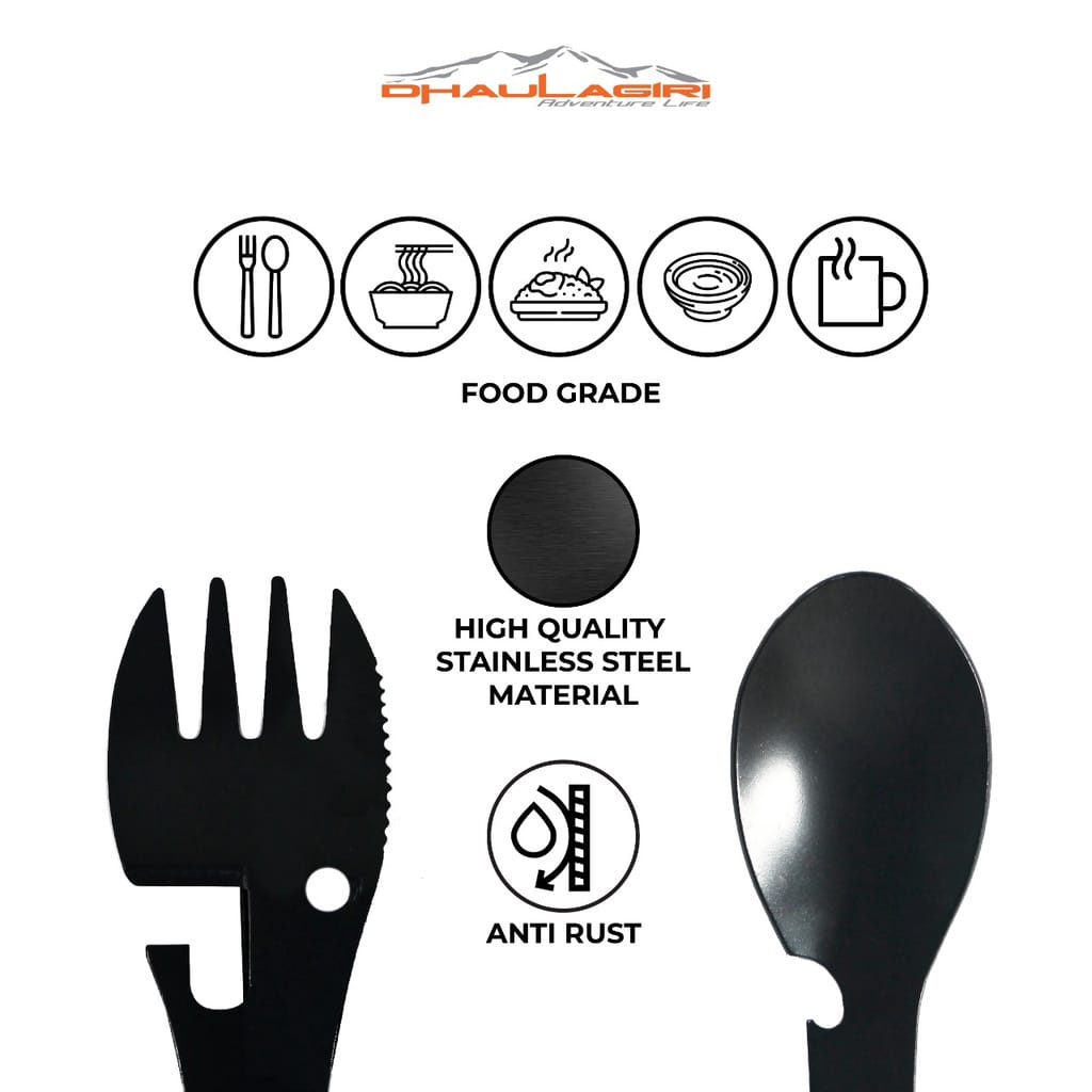 (COD) DH Spork Steel 02/sendok lipat multifungsi/sendok portabel stainless steel