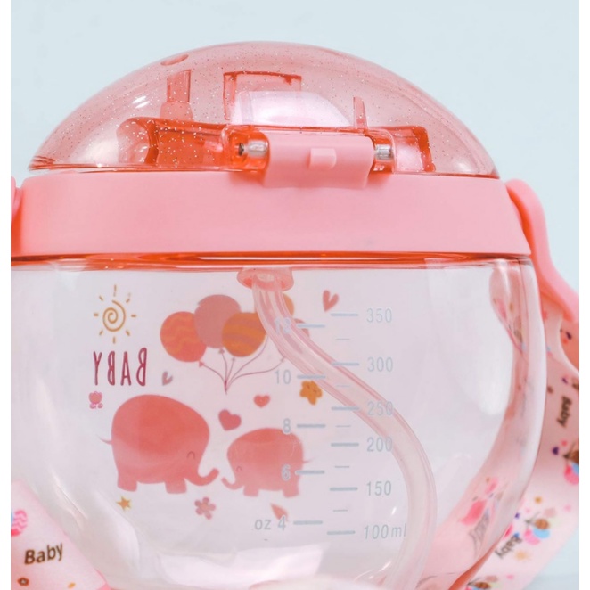 Botol Minum Anak Happy Baby 350ML Dilengkapi Gantungan BPA FREE / Botol Minum Anak Lucu 256