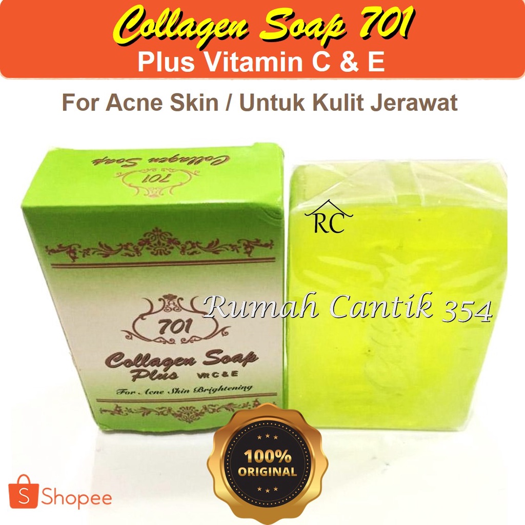 Sabun Batang Hijau Collagen Soap 701 Rumah Cantik 354 Sabun Batang Pembersih Wajah