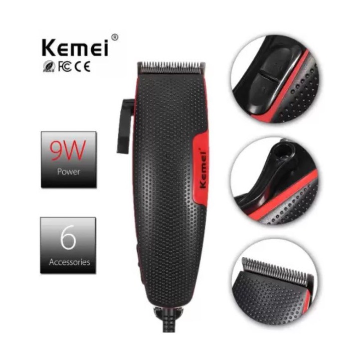 GS8 Kemei Alat Cukur Elektrik Hair Trimmer Shaver - KM-4801 - Red