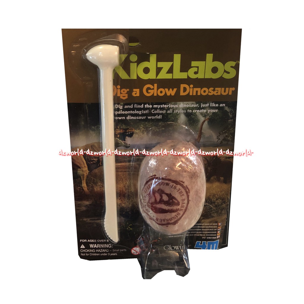 4M Kidzlab Dig a Glow Dinosaurus Mainan Pecah Telur Fosil Dino