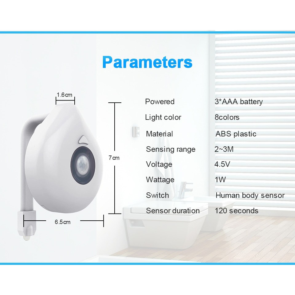 Lampu LED RGB Toilet Motion &amp; Light Sensor 8 Warna / Lampu Kloset