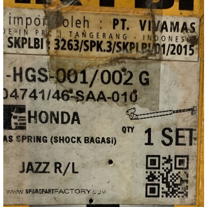 Shock Bagasi Belakang Jazz (Ikybi) #98