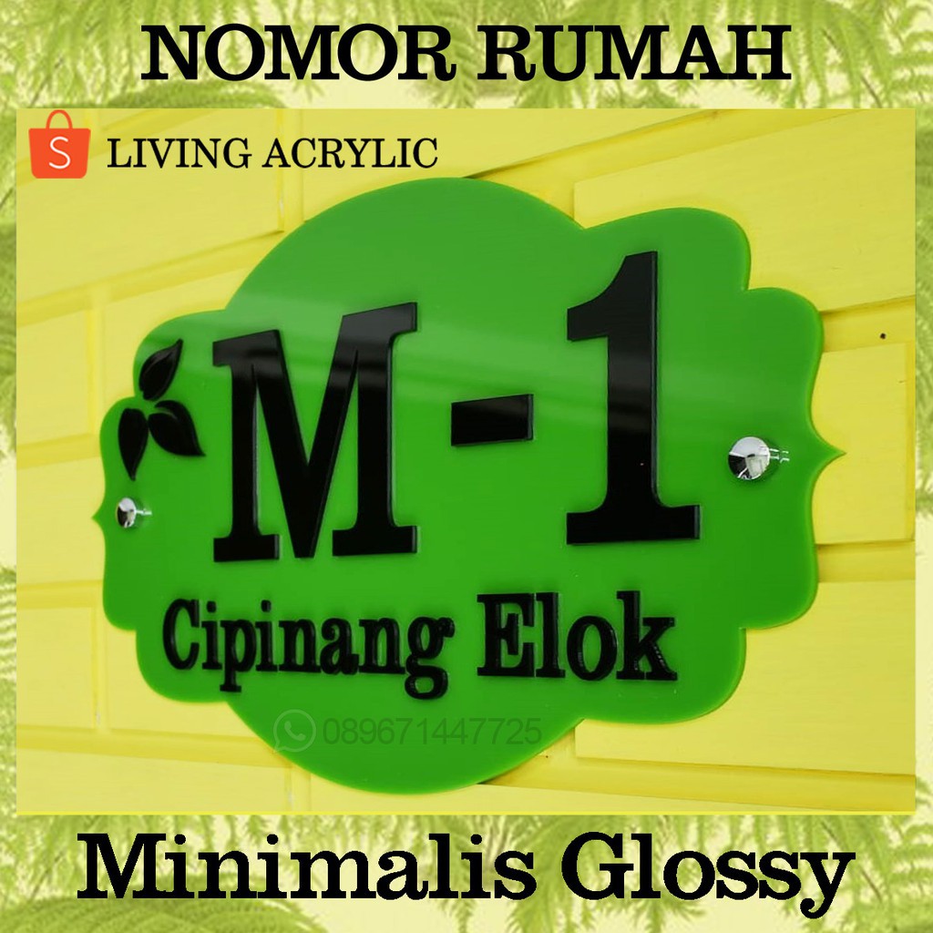 Nomor Rumah Minimalis Glossy