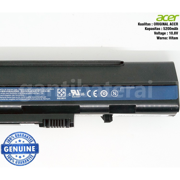 Original Baterai Acer Aspire One ZG5 D150 D250 A110 A150 A150L 571 UM08A31 UM08A73 UM08B32