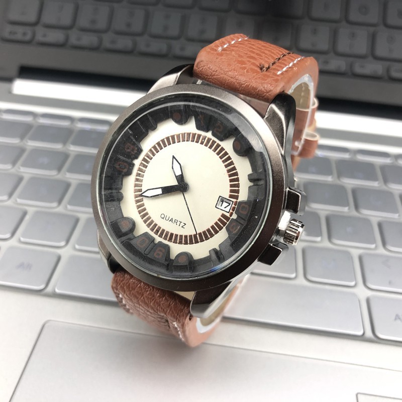 ✅[COD] Jam tangan karet Kulit vios murah import grosir premium dual arloji pria tanggal Fashion M81