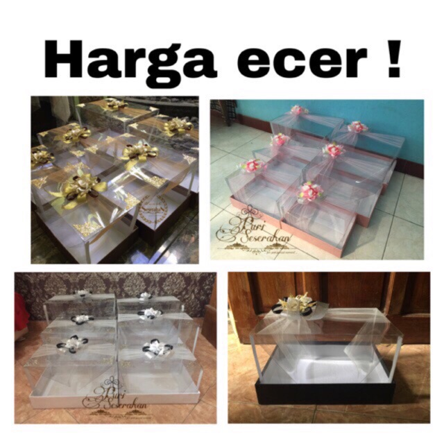 

Harga ECER/SATUAN Box Seserahan Model Biasa (sudah termasuk pita & bunga)