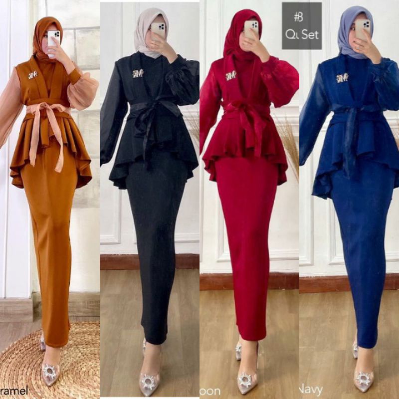 READY STOCK  QUELLA SET DRESS  REAL PICT