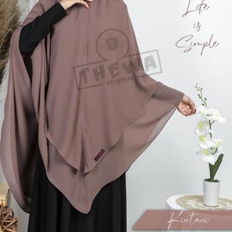 ➦ Kerudung / khimar / hijab Lancip 2 Layer Jumbo “KINTANI” ORIGINAL THEWA ♞