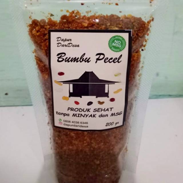 

BUMBU PECEL (KACANG) KERING TANPA MINYAK DAN MSG, KEMASAN ZIP LOCK 200gr by DapurDariDesa