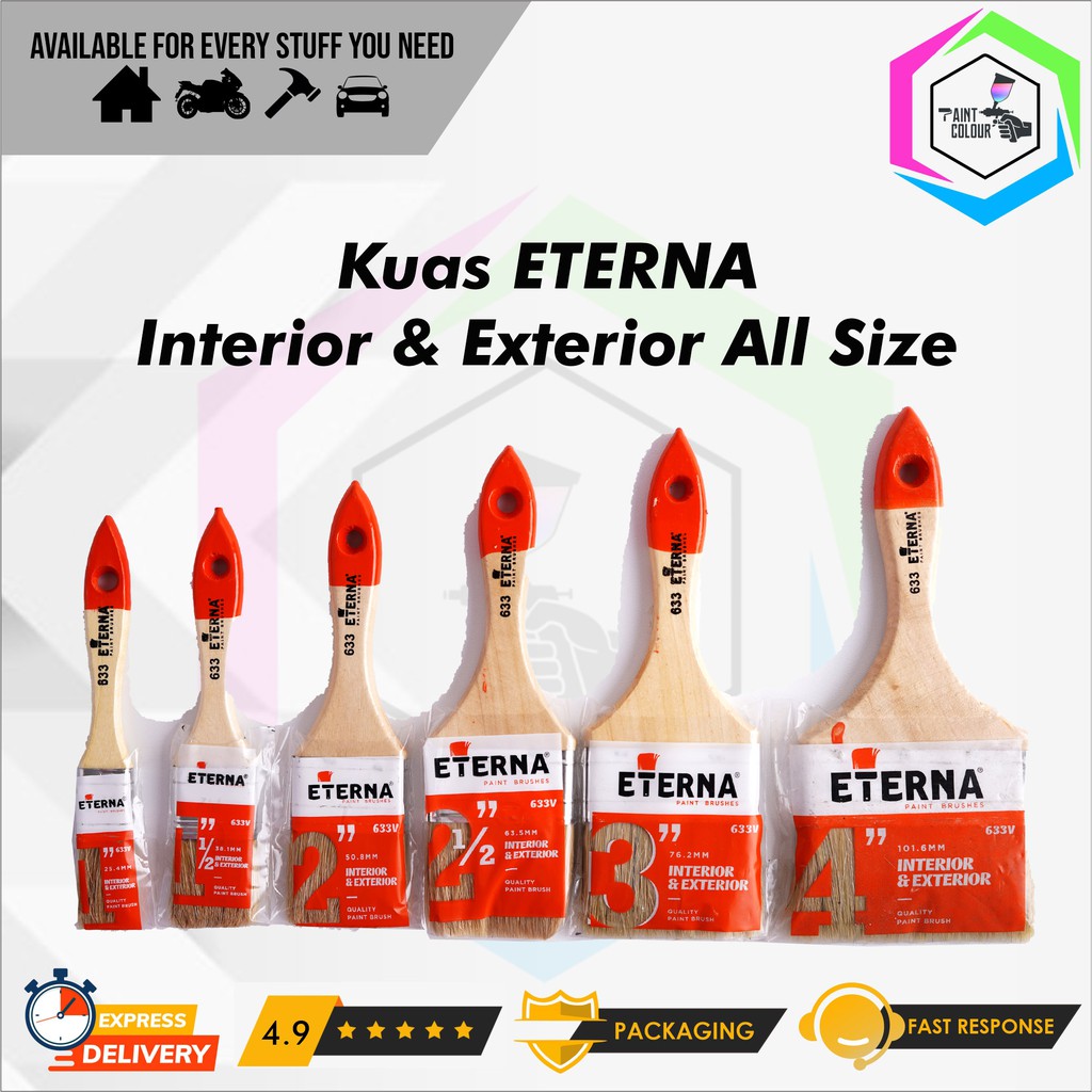 Kuas Cat Eterna Interior &amp; Exterior HIGH QUALITY Semua Ukuran