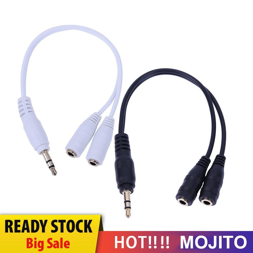 MOJITO 3.5mm 1 Male to 2 Female Y Splitter Stereo Extension Audio Cable