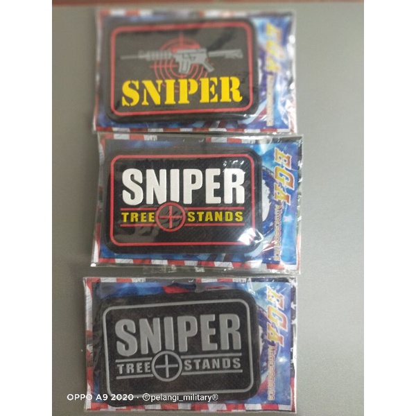 patch rubber logo senjata sniper tactical tempelan karet