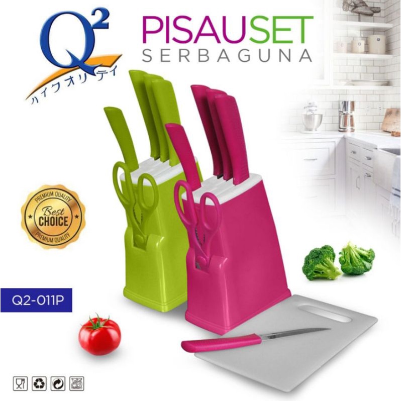 PISAU SET Q2-013P Q2-011P hijau biru pink