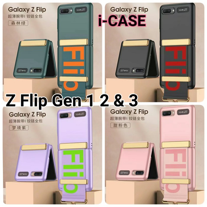 Samsung Z Flip 1 / 2 / 3 NEW CASE ZFLIP PERTAMA With WristBand STRAP flip1