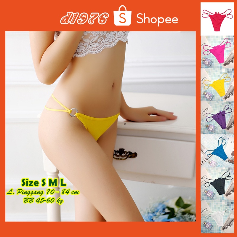 d1976 Sexy G String Celana Dalam CD Wanita Seksi All Size S M L GString Bahan Renda Underwear GStrin