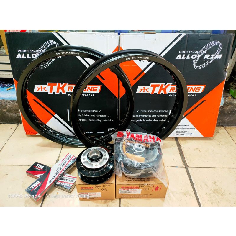 Velg Tk racing hitam velg Tk racing hitam set tomol motor rx king /185/215 tromol ORIGINAL SUDAH REA