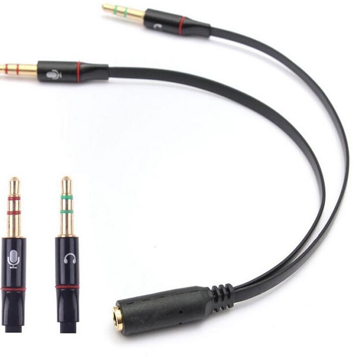 Kabel Splitter Audio Jack 3.5mm Female ke Dual 3.5mm Male HiFi Mic+Hear Headphone L43ROVTOP Grab