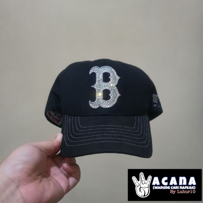 Topi Visor Lengkung MLB Logo B Warna Hitam Size Setelan [second]