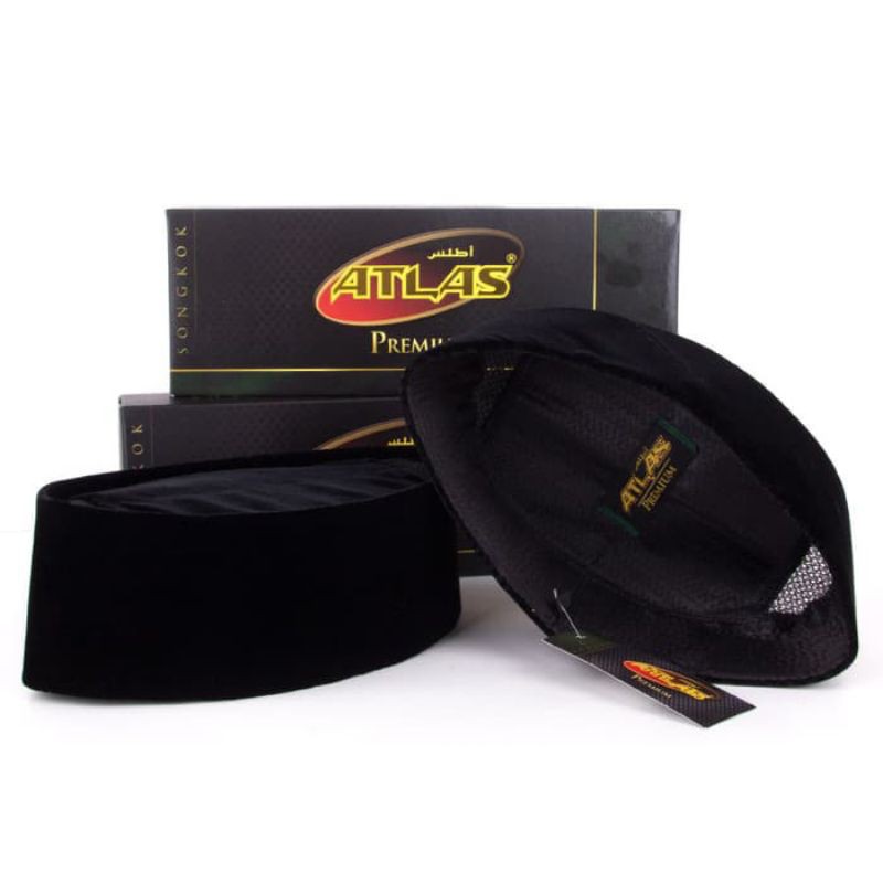 Peci ATLAS Peci Hitam Polos Songkok Atlas Polos Peci Atlas Polos Hitam Peci Indonesia Dongkol Atlas 