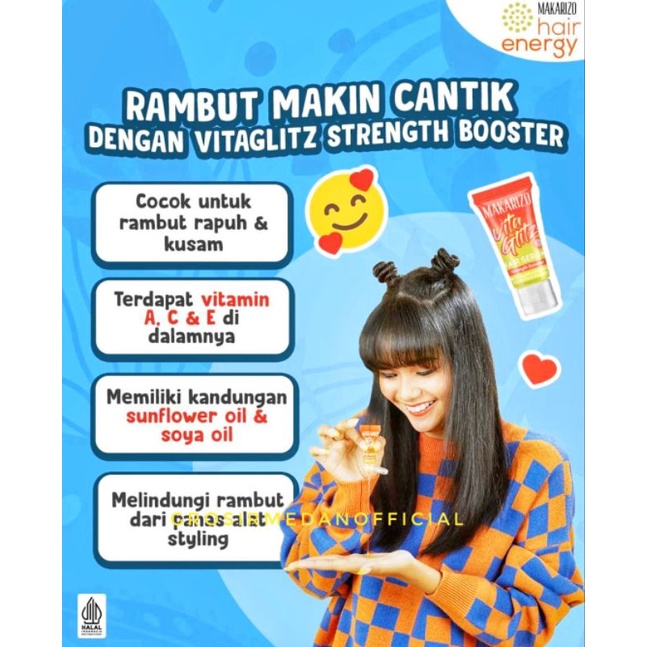 MAKARIZO VITAGLITZ HAIR STRENGTH BOOSTER - RAMBUT KUAT, HALUS DAN BERKILAU