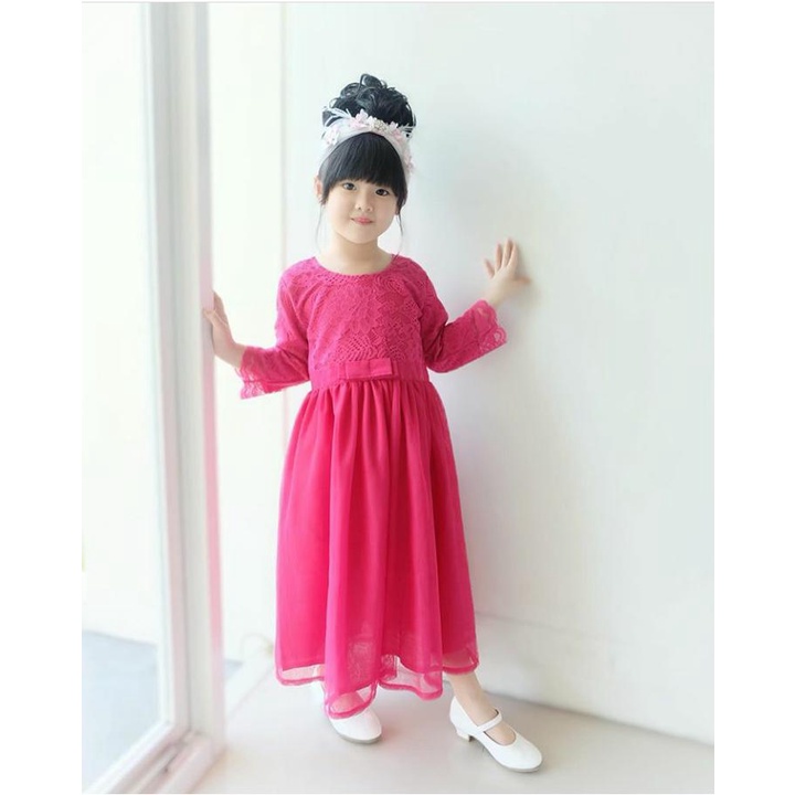 Dress Ellena With Tulle Anak Unik/Gaun Pesta/Dress Anak