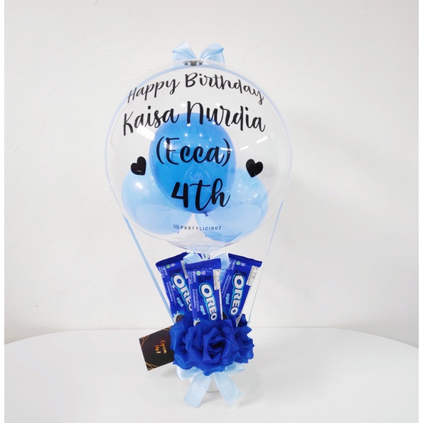 MINI SNACK ROSE - MEDIUM HOT AIR BALON/BUKET BALON / HOT AIR BALLOON BOUQUET GIFT KADO ULANGTAHUN