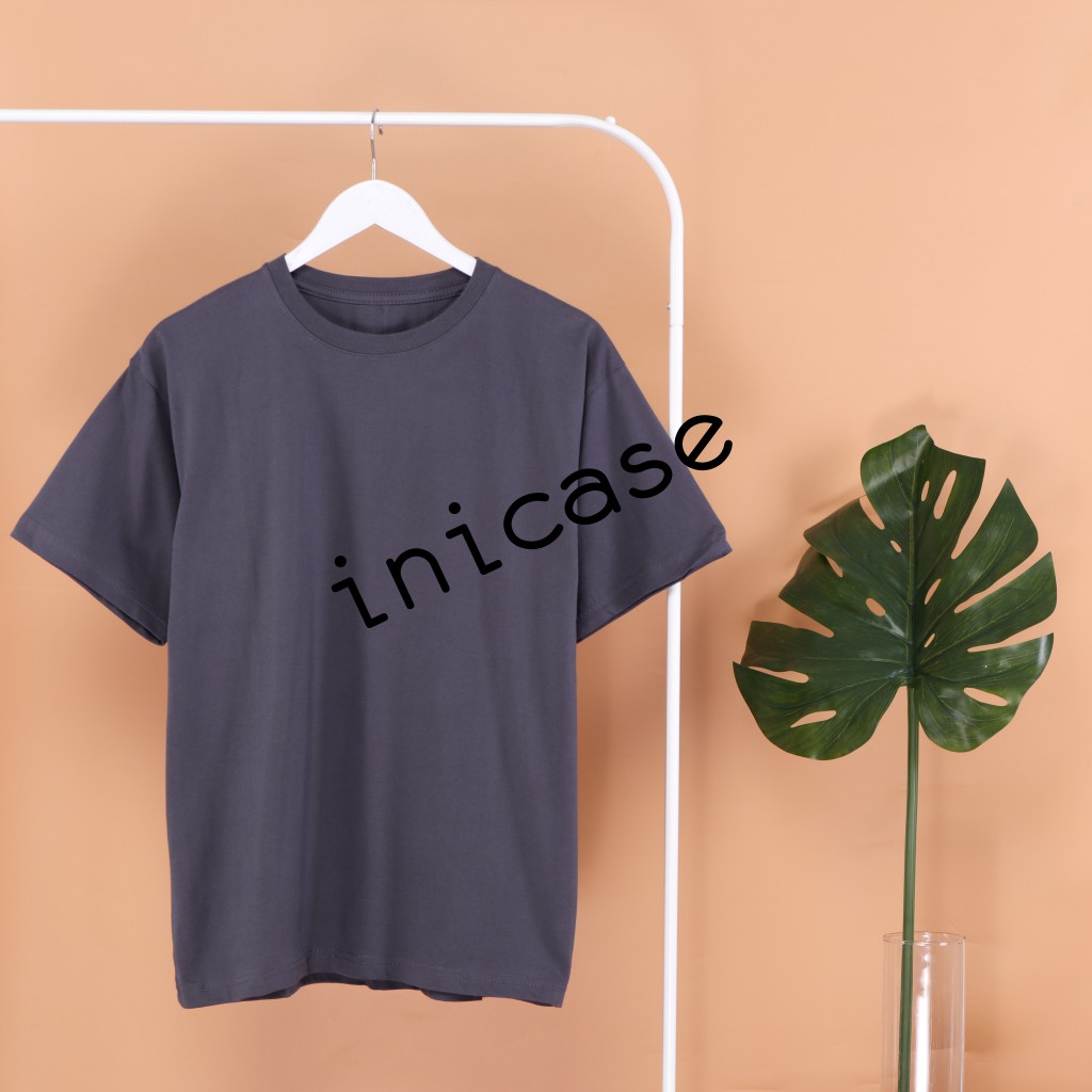 KAOS POLOS LENGAN PENDEK COTTON COMBED 30S PREMIUM-Abu Tua