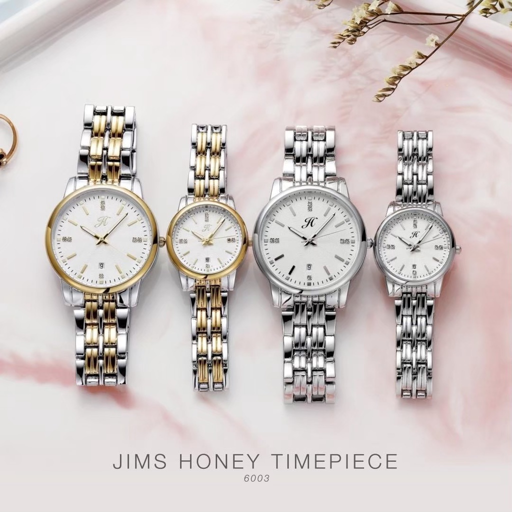 Jims Honey Jam Tangan 6003 Couple Pasangan Pria Wanita Analog Quartz Murah Branded EleganJH